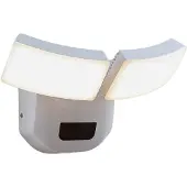 LINDBY Wandlamp buiten met bewegingssensor Nikias, wit / opaal, Aluminium, Modern