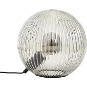 Brilliant Bol tafellamp Belado geribbeld met smoke glas