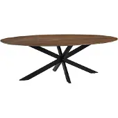 Label51 James Eetkamertafel - Bruin - Hout - 210 cm - Ovaal