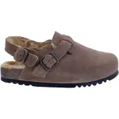 Scholl Klomp Women Fae Backstrap Suede Fur Taupe-Schoenmaat 42
