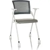 Hjh OFFICE Bezoekersstoel / klapstoel PRIORITY II W mesh / PU grijs