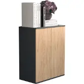 VCM Dalosa2 dressoir 2 deuren antraciet, eik decor.