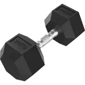 Tunturi Platinum Hexa Dumbbell - Rubber - 1x 20kg - Zwart