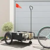 Prolenta Maison Exclusive - Fietsaanhanger, zwart, gemaakt van Oxford-stof en metaal