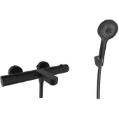Kielle Oudee - Thermostatische badkraan met accessoires EcoSpare, mat zwart 10302SNT14