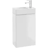 Kielle Oudee - Kast met wastafel, 40x68x22 cm, glanzend wit 50002S40