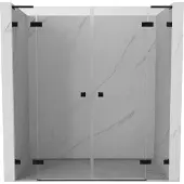 Mexen Lunar L Duo scharnierbare douchedeuren 190 , transparant, zwart - 834DL-190-000-70-00
