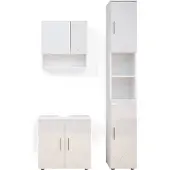 Vicco Badkamermeubel set Irma Wit Hoogglans 3-delig, Model 36126