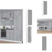 vidaXL Keukenkast - Keukenkasten - Keukenkastje - Kastje - Koelkastkast 60x57x207 cm bewerkt hout grijs sonoma eikenkleur