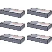 Vevor Onderbed Opbergtas 6-pack (996 x 500 x 180 mm) Onderbedcontainer met transparante deksels (90 L)