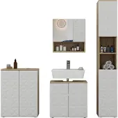 Vicco Badkamermeubelset Edge Wit 4-delig, Model 40389