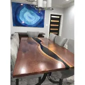 AEA Epoxidharz Esstisch River Table Echtes Holz Massiv Tische 240x100 Flusstisch