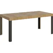 Itamoby - Uittrekbare eettafel 180/284x90 cm, serie Linea, eikenhout naturel, tafelpoten antraciet
