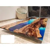 AEA Esstisch Design Tisch Moderne Tische Meer Ozean Fluss Epoxid Harz Möbel 200x90