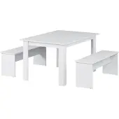 Vicco Eettafel set Sentio Wit 137.6 x 92.8 cm met 2 banken, Model 26501
