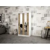 Minio Kledingkast, 120 cm, kleur: mat wit / Sonoma eikenhout