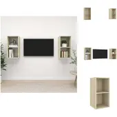 vidaXL Televisiewandmeubel Set - Sonoma Eiken - 37x37x72 cm - 2 stuks - Kast