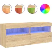 vidaXL Tv-wandmeubel met LED-verlichting 100x30x40 cm sonoma eiken