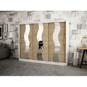 Minio Garderobekast, 250 cm, SEWILLA, mat wit / Sonoma eikenhout