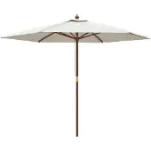 Syfax Parasol met houten paal 299x240 cm zandkleurig