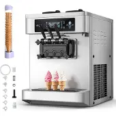Vevor Commerciële Softijsmachine 20-28 l/u