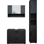 Vicco Badkamermeubel set Irma Antraciet Hoogglans 3-delig, Model 39592