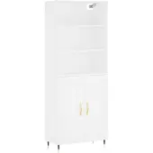 Syfax Hoge kast 69,5x34x180 cm bewerkt hout wit