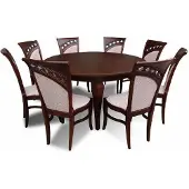 AEA Esstisch + 8 Stühle Esszimmer Set Essgruppe Runder Rund Tisch Tische Z26