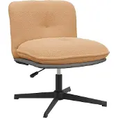 Syfax Bureaustoel beige gekrulde wolachtige stof