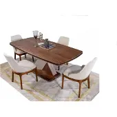 AEA Braun-Graue Esszimmer Garnitur Luxus Esstisch 4x Stühle Essgruppe Set