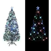 Syfax Voorverlichte kerstboom met standaard en LED 150 cm glasvezel