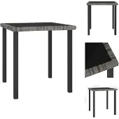 vidaXL Tuin-eettafel, grijs, 70x70x73 cm, polyrotan - Tuintafels