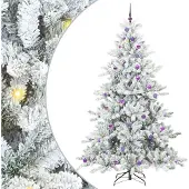 Syfax Kunstmatige Inklapbare Kerstboom Wit 240 cm PVC en staal