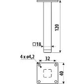 Gamet - Nóżka - 120mm - Zwart Strukturaal