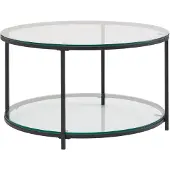 Wohnling Salontafel glas en metaal rond 80 cm