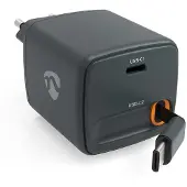 Ginza.se WCHARC65WBK compacte 65W GaN USB‑C wandlader met intrekbare kabel