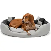 Lionto Hondenbed omkeerbaar, waterafstotend & zacht, 85x70 cm grijs/zwart