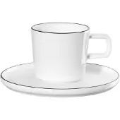 Asa selection Espressokopje met schoteltje Oco Ligne Noire, 80 ml