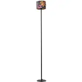 Masterlight Zwarte vloerlamp Venus 175cm met Flower lampenkap