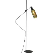 Masterlight Vloerlamp Bounty mat zwart met cilindervormig glas