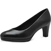 Marco Tozzi Dames pumps, blokhak, plateauzool, ronde vorm, modelnummer: 2-22451-42, maat: 37 EU, kleur: zwart