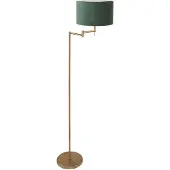 Mexlite Bronskleurige vloerlamp Bella 3872BR met groen fluweelachtige kap