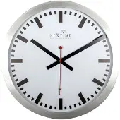 Nextime Station Radio Controlled (DCF) – Wandklok – 35 cm – Aluminium – Wit