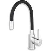 Novaservis Ferro - Keukenkraan met flexibele arm, zwart/chroom 70710,0C