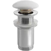 Sapho Wastafelafvoer 5/4", klikwaste, keramische stop, 10-50mm, wit