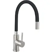 Novaservis Ferro - Wastafelkraan met flexibele arm, zwart/RVS 70710,4C