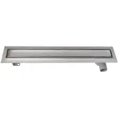 Aqualine Pavino RVS douchegoot met betegelbaar rooster, L-760, DN50