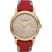 Burberry BU9017 Dameshorloge The City Check Gouden kast dameshorloge