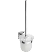 Sapho X-Square Wandgemonteerde toiletborstel, matglas, chroom