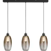 Masterlight Glazen hanglamp Olive 3x Ø 18,5cm - zwart
